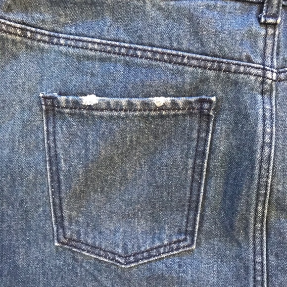 H&M Divided Denim Mini Skirt Cut Off Distressed - Picture 7 of 10